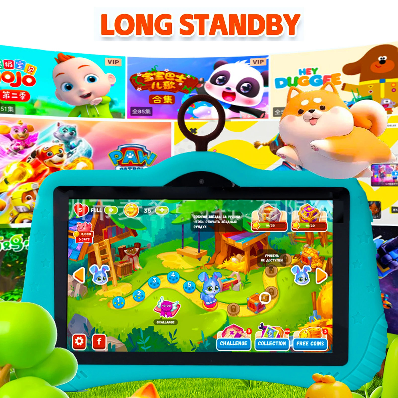 Nuovo Tablet Pc WiFi 5G da 7 pollici per i migliori regali per bambini Android Gioco per bambini Tavolette per apprendimento educativo Quad Core 4 GB RAM 64 GB ROM