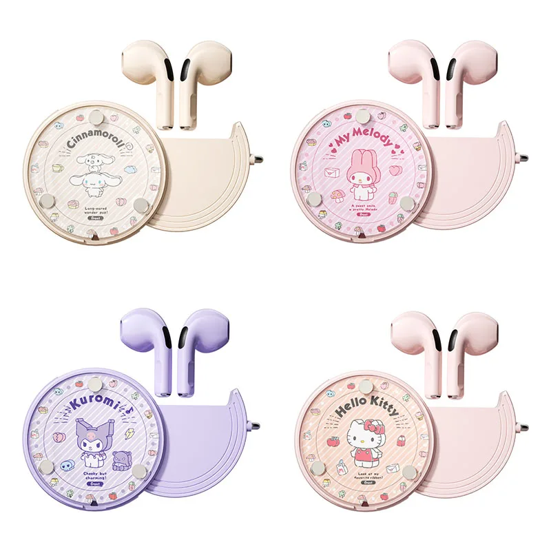 

Sanrio, Hello Kitty Kuromi My Melody Cinnamoroll беспроводные Bluetooth-наушники, милые Мультяшные наушники для девушек, студентов, любителей, подарок