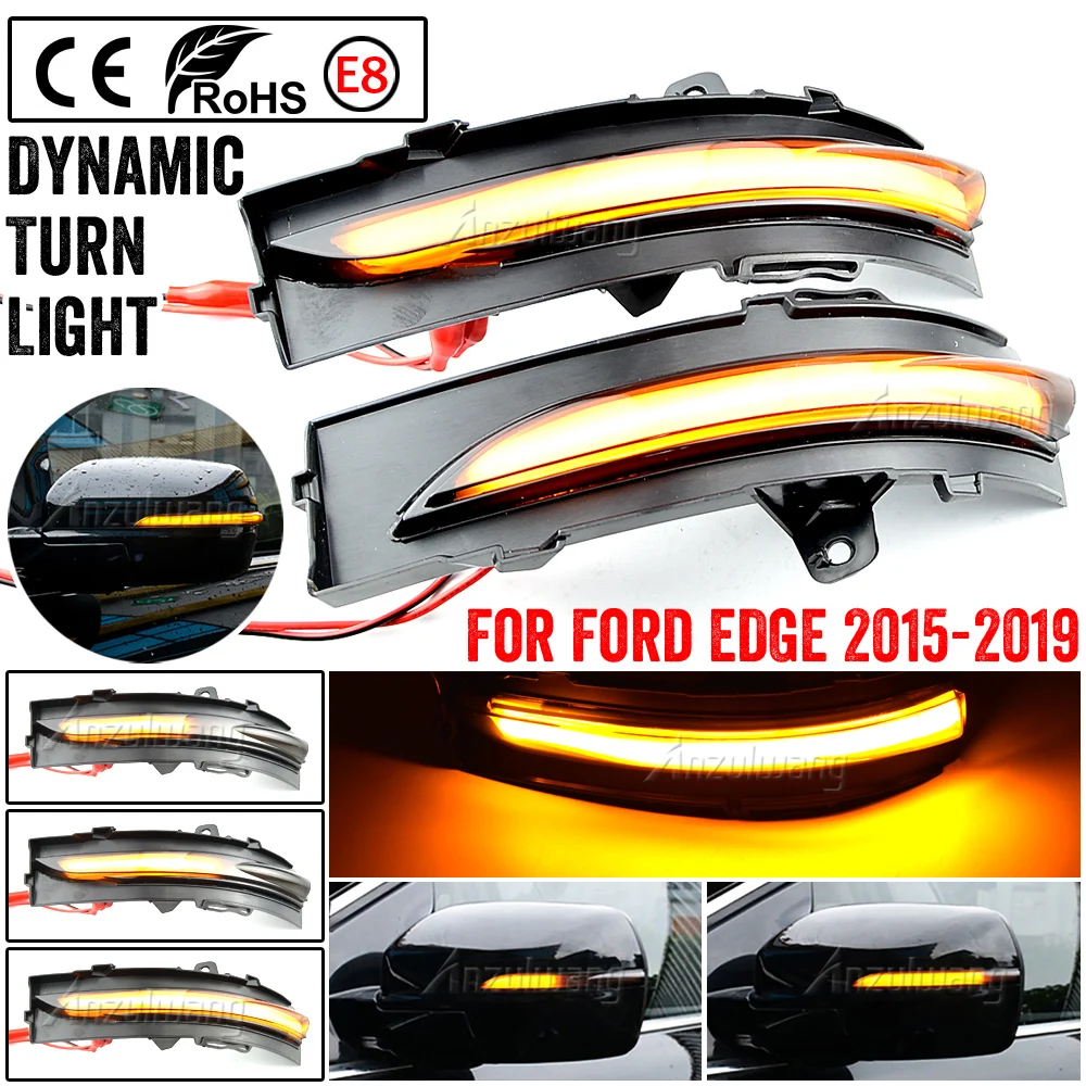 

Зеркальный индикатор, последовательный для Ford EDGE 2015-2019, светодиодный динамический указатель поворота, мигалка с проточной водой, мигающий свет