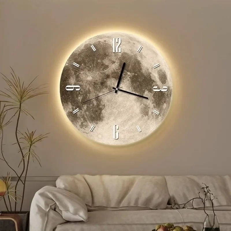 

Multifunctional Nordic Style Creative Wall Clock with Lamp Feature Home Decorative