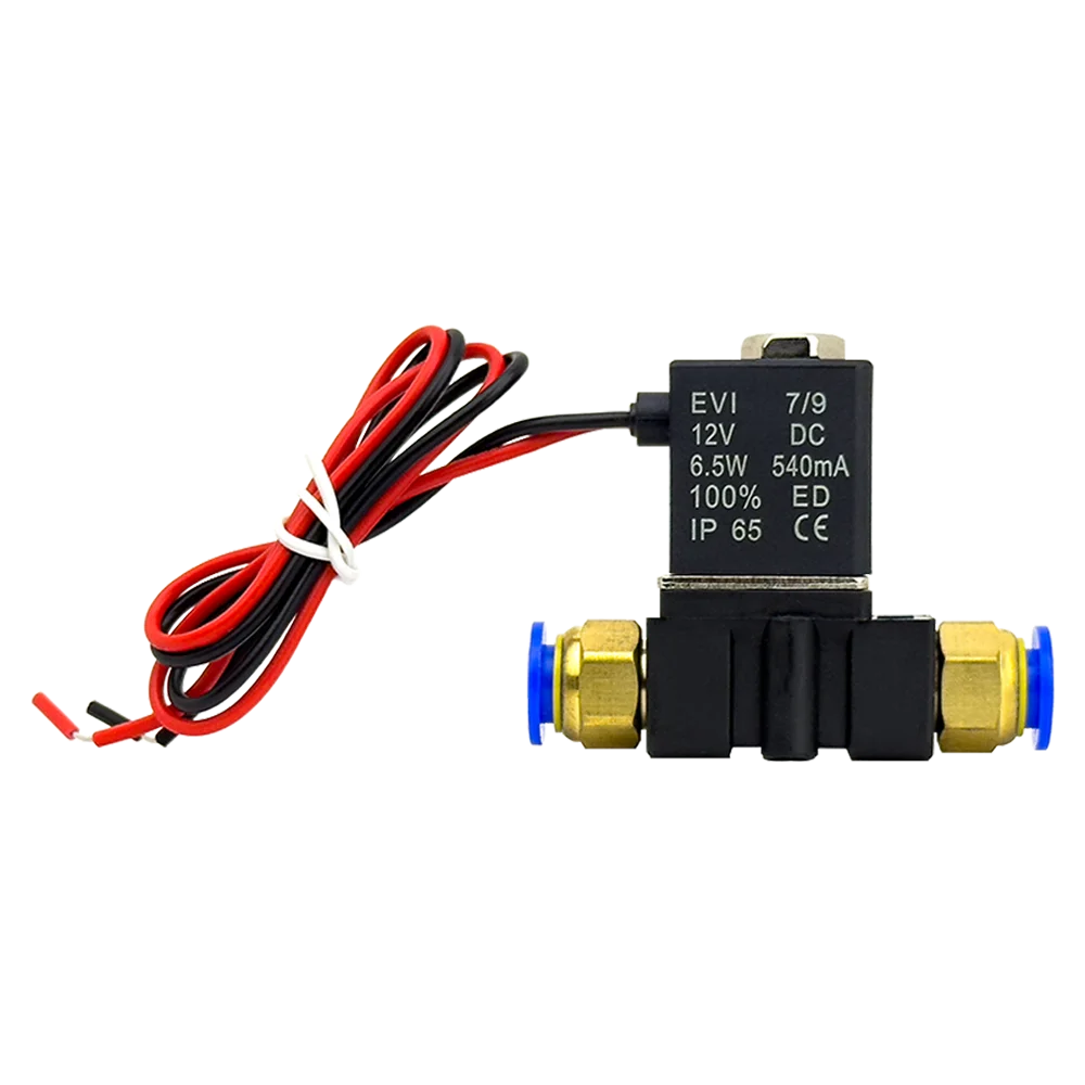 12 V, 24 V, 220 V, pneumatisches elektrisches Magnetventil, 2 Positionen, 2 Anschlüsse, normalerweise geschlossenes Luftmagnetventil, 6 mm 8 mm Schlauchtülle – Detail 6