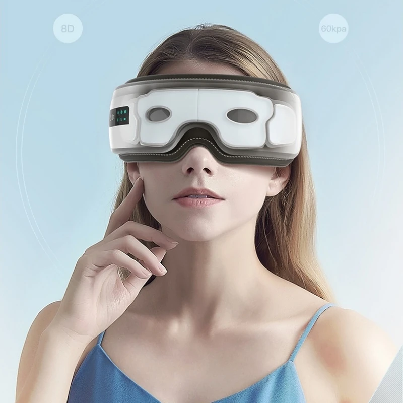 Eye Massager 4D Smart Airbag Vibration Eye Care Instrument Hot Compress Bluetooth Eye Massage Glasses Fatigue Pouch & Wrinkle