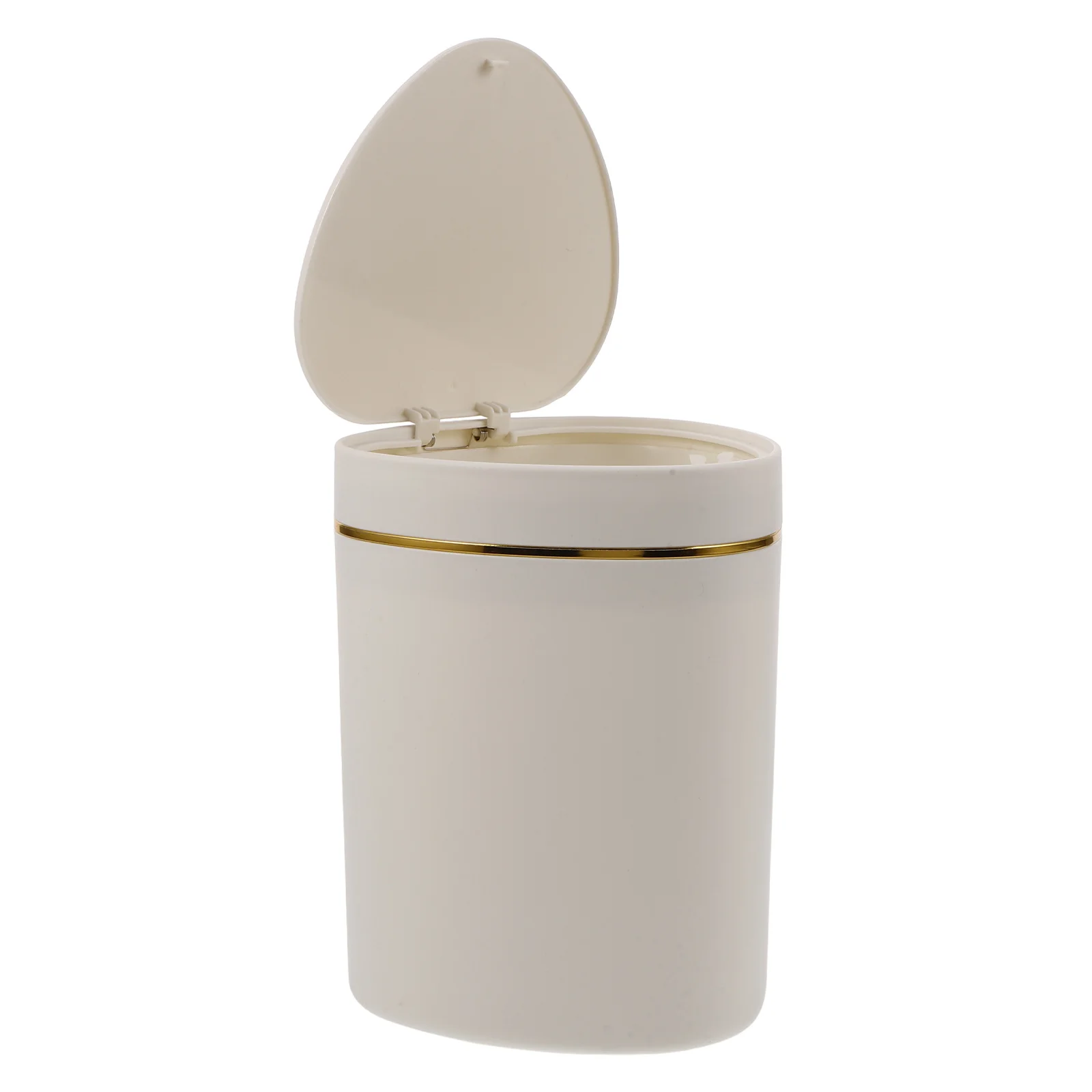 

Stylish Mini Trash Can for Desk Press Type Lid Small Countertop Bin Bedroom Office Kitchen Tabletop Waste Container Plastic