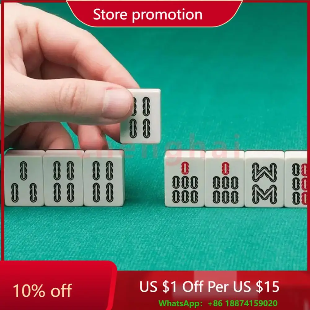 

Portable Travel Mahjong Game Portable Mini Mahjong Game Set for Travel Home Parties Lightweight Classic Chinese Mahjong for Fun