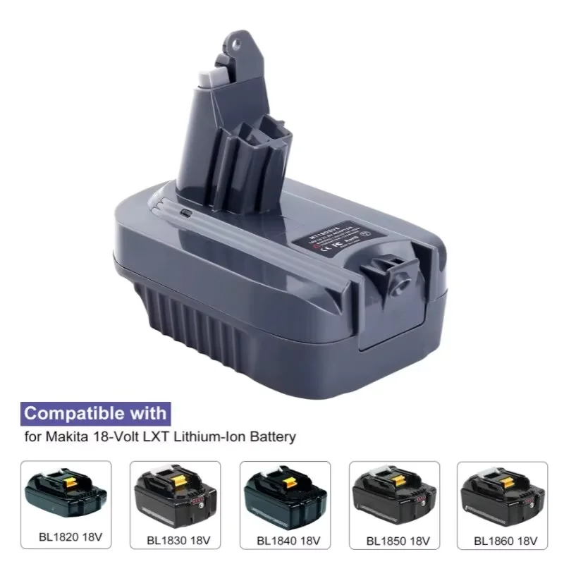 For Makita/Dewalt/Milwaukee 18V Lithium Battery Adapter Convert To for Dyson V6 V7 V8 Cordless Vacuum Cleaner Tools Use