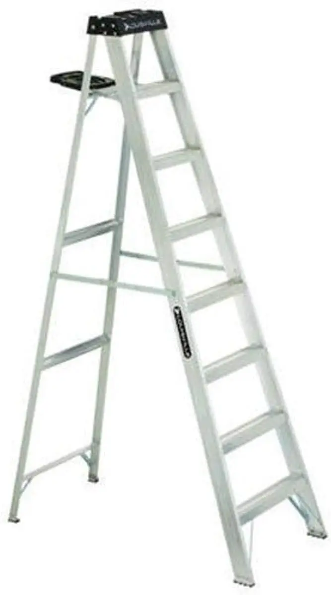 Louisville Ladder AS3008 Aluminum 8-Foot Ladder 300-Pound Duty Rating, Silver