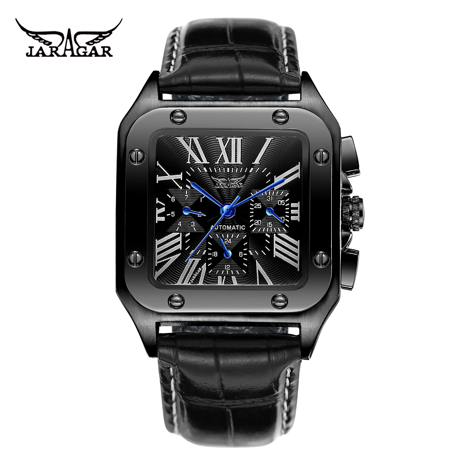 Fashion Forsining Top Brand Men Automatic Mechanical Reloj Square Leather Strap Waterproof Watchestop Luxury Business Watches