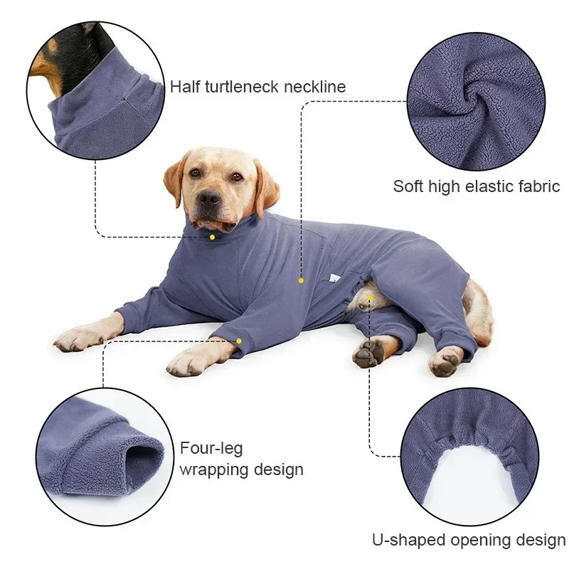 

Xs-3XL Winter Pet Dog Clothes Dogs Sweatshirt Warm Flannel Dog Pajamas Padded Clothes for Medium Large Dogs Labrador Clothing