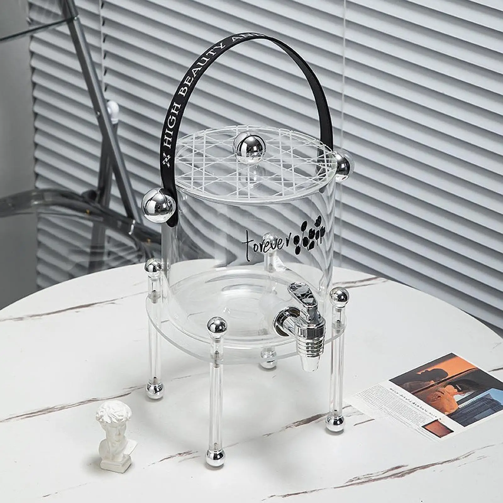 Iced Beverage Dispenser with Stand Cold Kettle with Faucet for Kitchen Juice