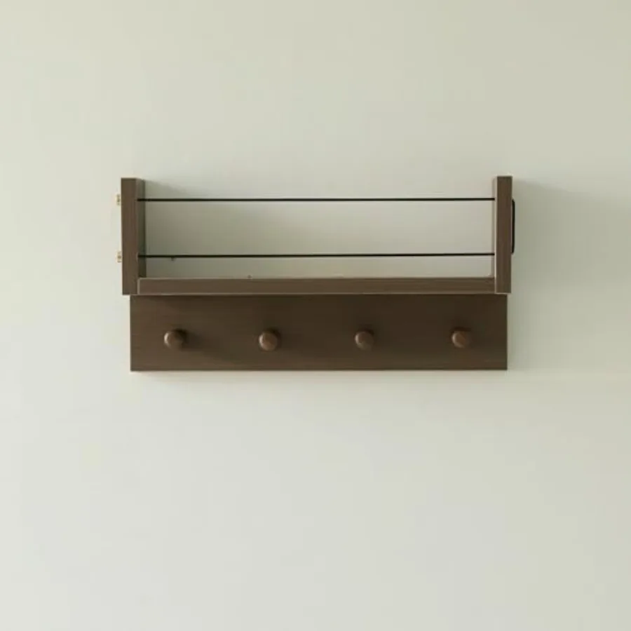 

Entrance Coat Rack Coat Hooks, Wall-Mounted Wooden Hook Rack, Wall-Mounted Shelves are Very Suitable