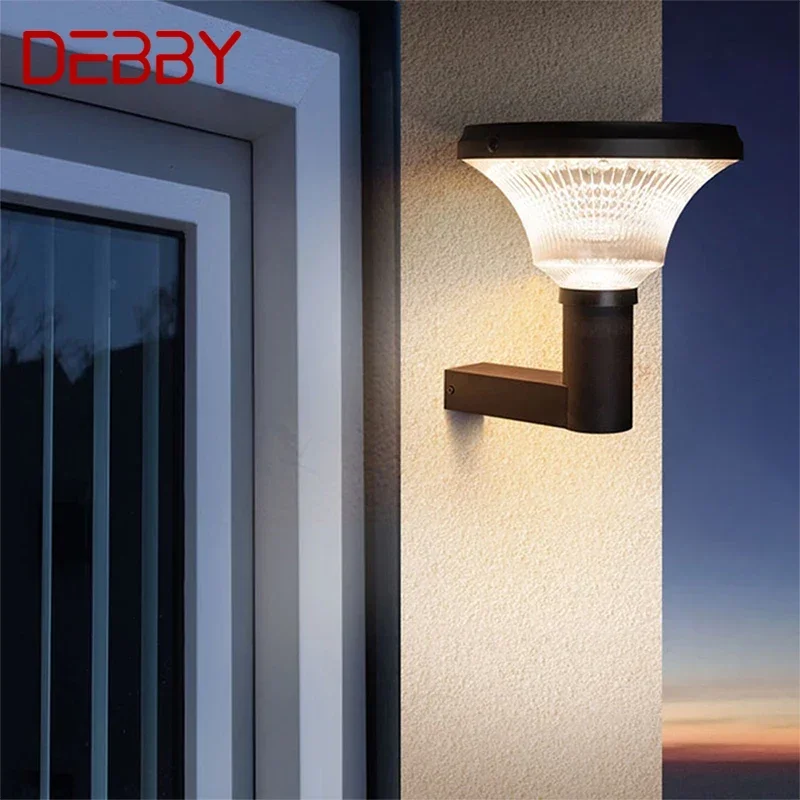 DEBBY Contemporary Solar Outdoor Wall Lamps Simplicity Waterproof Creative Balcony Hallway Courtyard Villa Gate Hotel