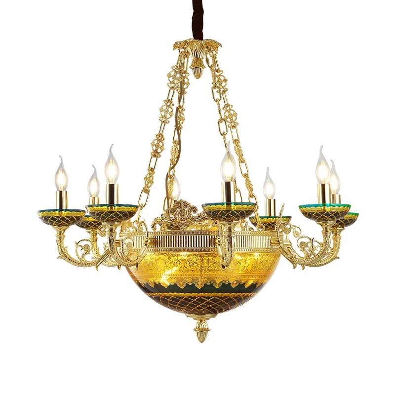 

Copper pendant lamp, luxurious gold pendant lamp, indoor hall, villa, hotel decoration pendant lamp