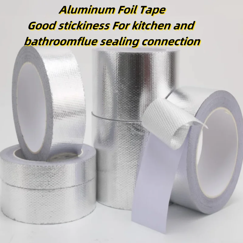 

1 Roll of High-temperature Resistant Aluminum Foil Tape, Silver Repair Leak Proof Pipeline Tape, Kitchen Waterproof Sticker
