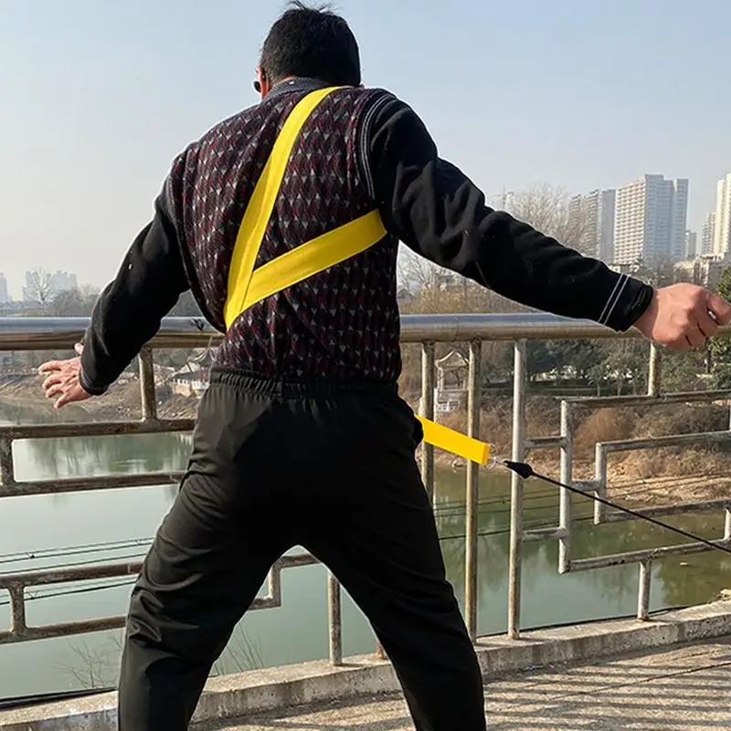 

Поворотный тренировочный ремень для гольфа, эластичный нейлоновый тренировочный ремень для тенниса, Поворотный ремень для бейсбола, для самостоятельного обучения, Уличное оборудование