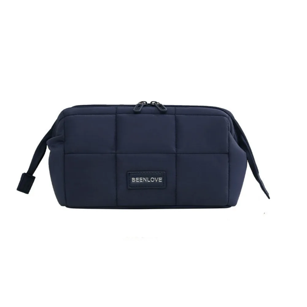 

Wide-open Women Cosmetic Bag Handheld Large Capacity Makeup Organizer Multifunction Puffy Padded Toiletry Storage Bag Travel