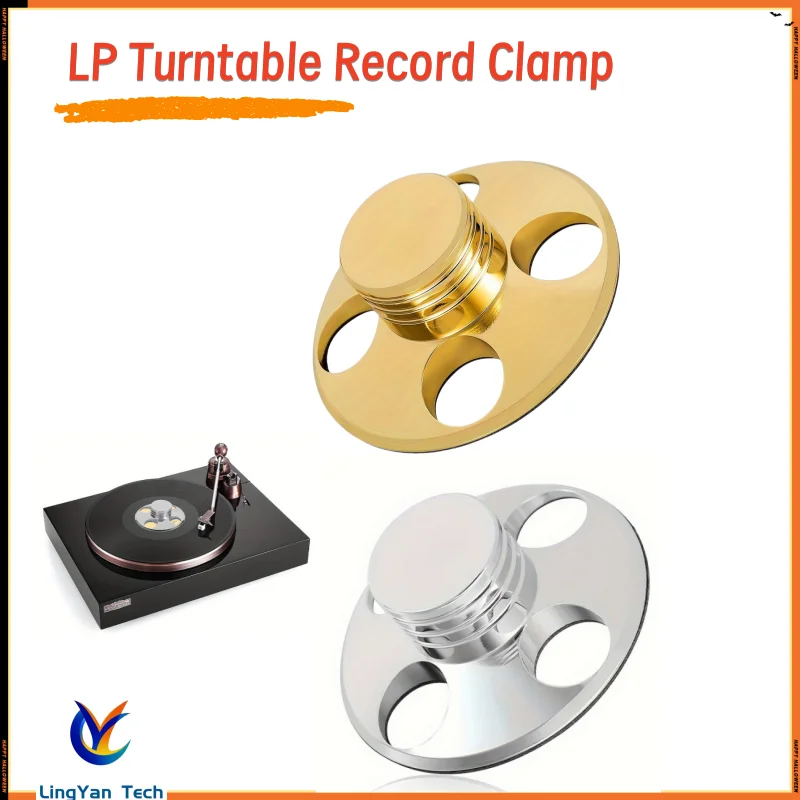 Unique Turntable LP Vinyl Record Stabilizer Clamp Alloy Plating Gold Chrome High Fidelity Sound Improve Playback Performance
