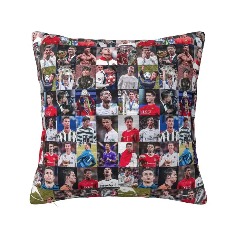 Custom Luxury Portugal Football Soccer Star Cushion Covers Polyester Throw Pillow Case for Car Square Pillowcase Home Decor