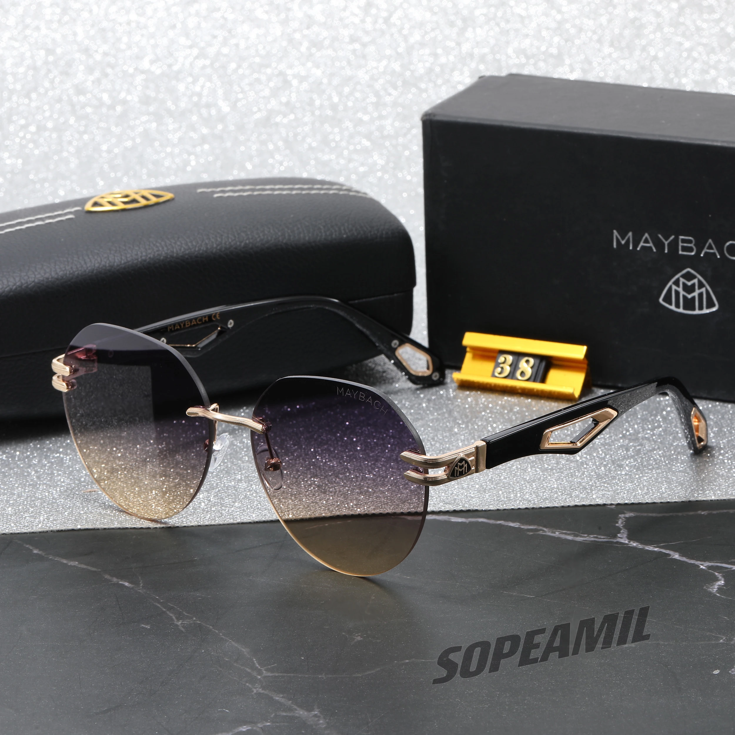 

Car Fashion Leisure Frameless Sunglasses High-End Goggles Maybach S Class GLS480 GLS600 S450 S480 S500 S560 S580 S600 S650 S680