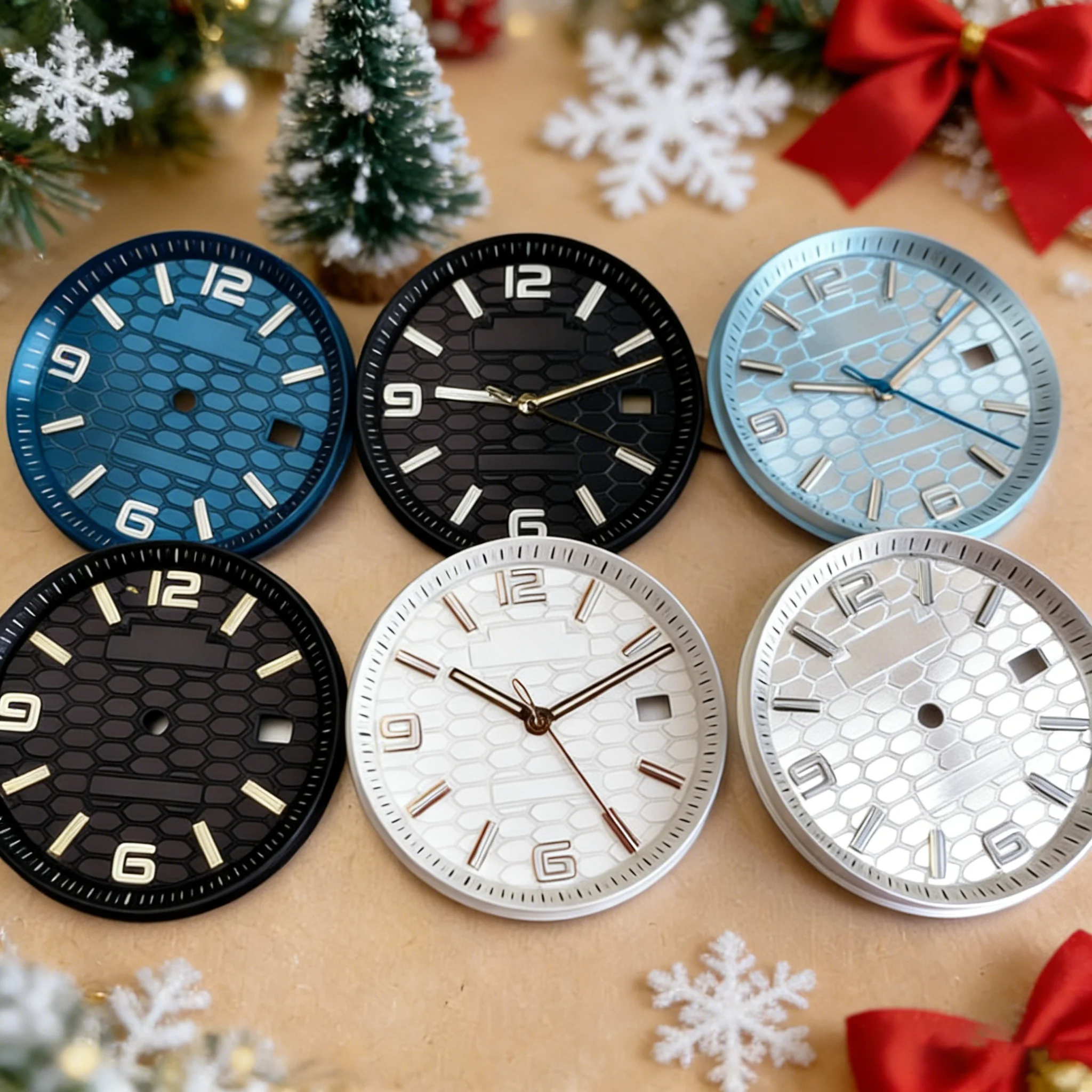 

Tandorio Ice Blue/White/Black/Blue Watch Dial Face Suitable for NH35 NH36 Auto Movement Watch Repair Accessories With Luminous