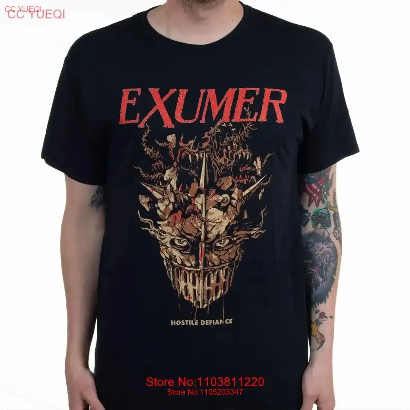 Альбом группы EXUMER ЧЕРНАЯ рубашка Все размеры Sto 5XL винтажный стираный повседневный удобный растянутый слегка мягкий топ для повседневной носки