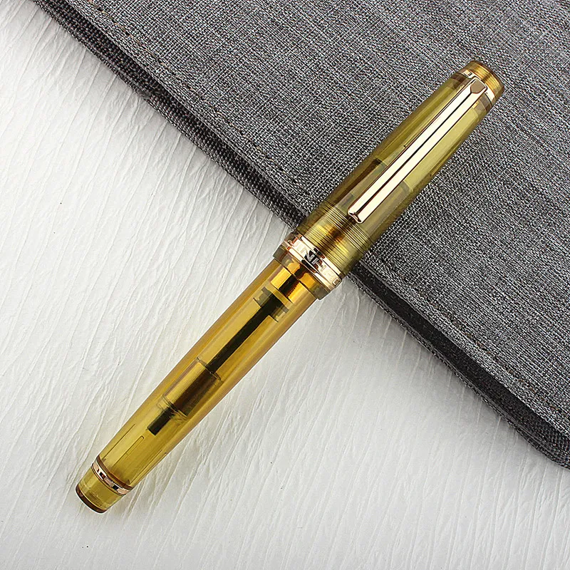 

JinHao 82 Fountain Pen Sunset yellow Ink Pen Spin Converter Filler EF F M Nib Business Stationery Office School Supplies Pens