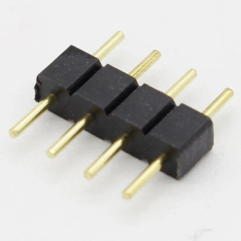 10pcs Led Strip Connector 4 Pin RGB Double Row Male LED Connector for RGB 2835 5050 LED Strip Lamp Connector