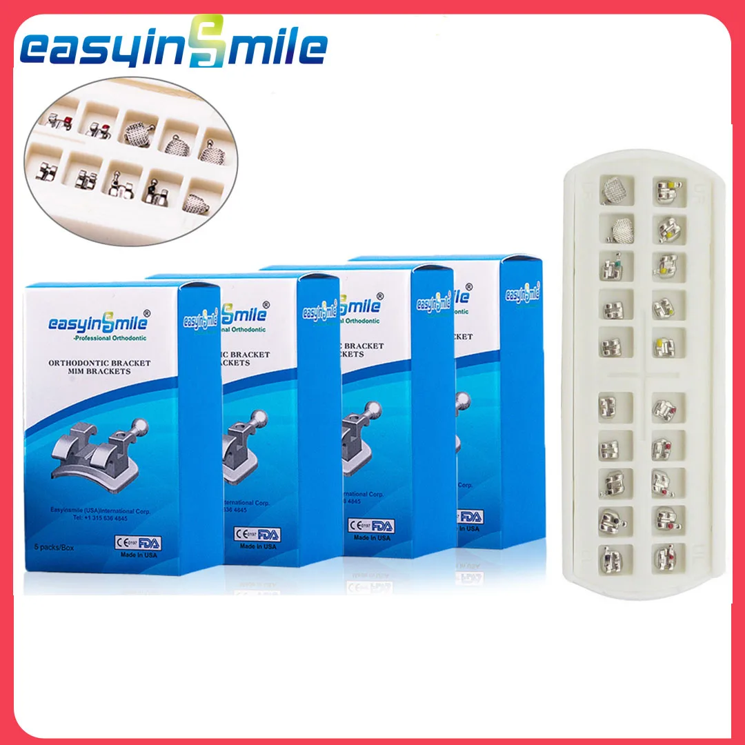 20Packs Easyinsmile Dental Newest Type High Quality Material for Orhto Bracket Metal Roth / MBT 345 022 Mini Braces Metal