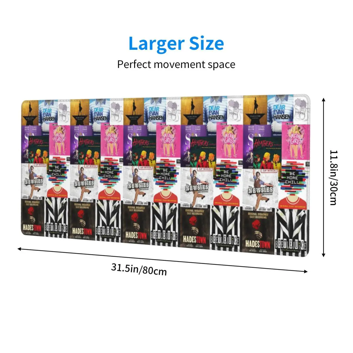 Musicals Collage Iv Musical Play Large Mouse Pad Computer Keyboard Mouse Mat Gamer PC Laptop Desk Mat Table Mats