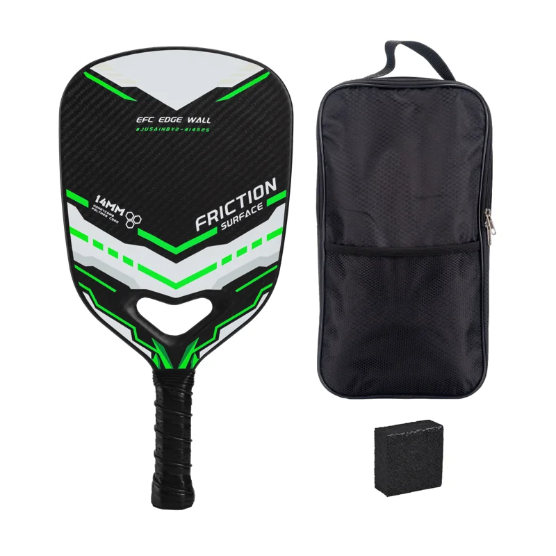 Cubierta de raqueta individual de fibra de carbono, 1 bolsa, 2 bolas, paleta Pickleball T700 esmerilada, deportes profesionales de alta gama