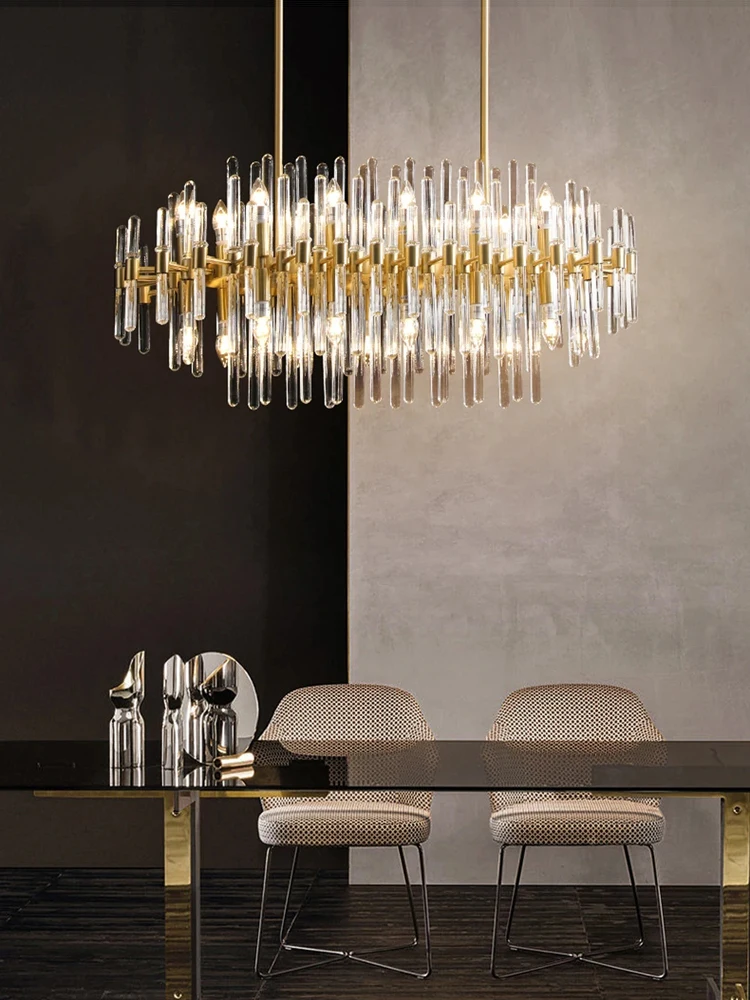 E14 LED Postmodern Chrome Crystal Gold Chandelier Lighting  Suspension Luminaire Lampen Hanging Light  For Foyer Dinning Room