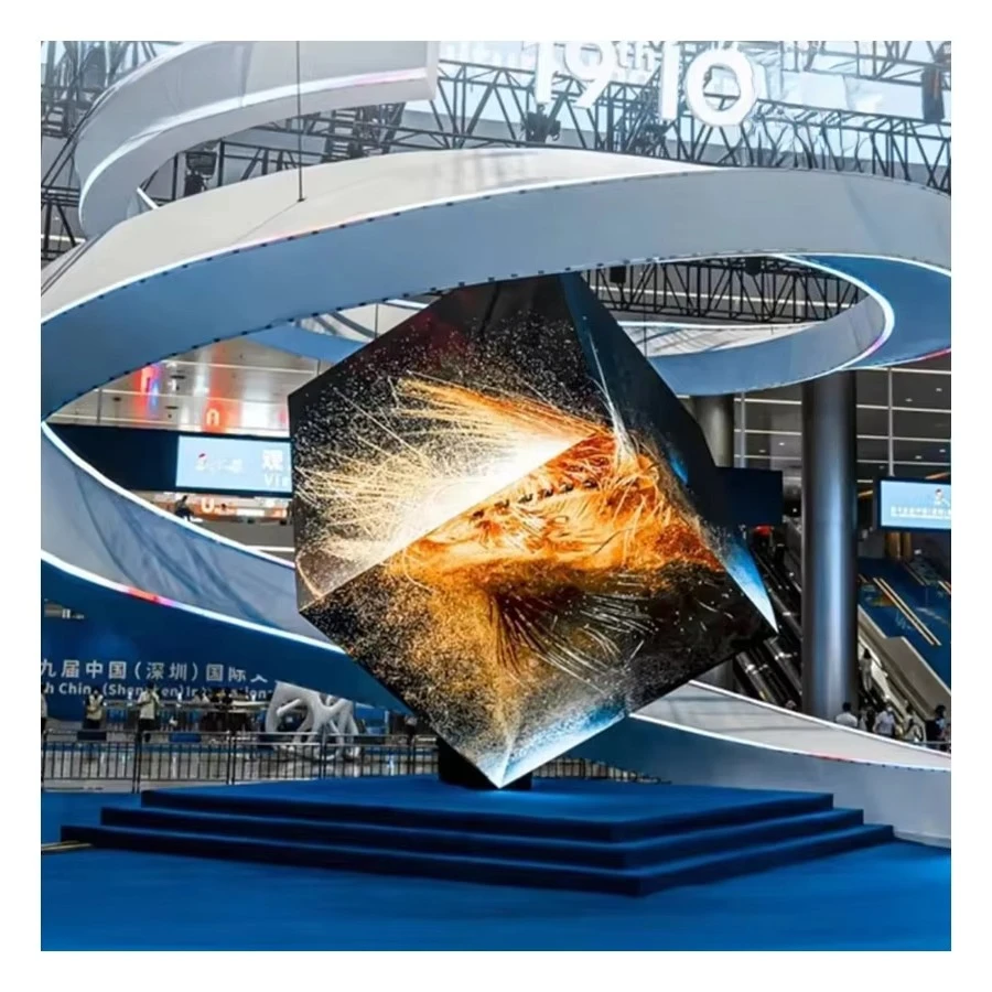 

Custom Size P2.5 High Definition Light Emitting Diode 3D Cube Display Indoor And Outdoor Waterproof Commercial Creative Screen