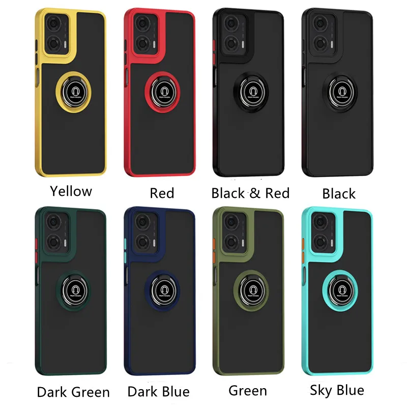 Matte Armor Case For Motorola Moto G35 G55 G85 5G G04 G04S G24 G34 G54 G84 Edge 50 Pro E14 Cover Ring Stand Holder Coque Fundas