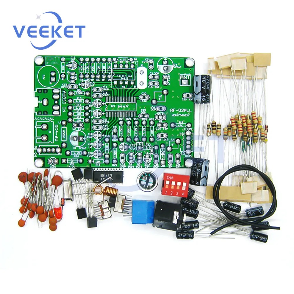 DC4-6V FM Stereo Transmitter Module 87-108MHz14 Dual Channel Electronic DIY Parts RF-03PLL Frequency Stabilization