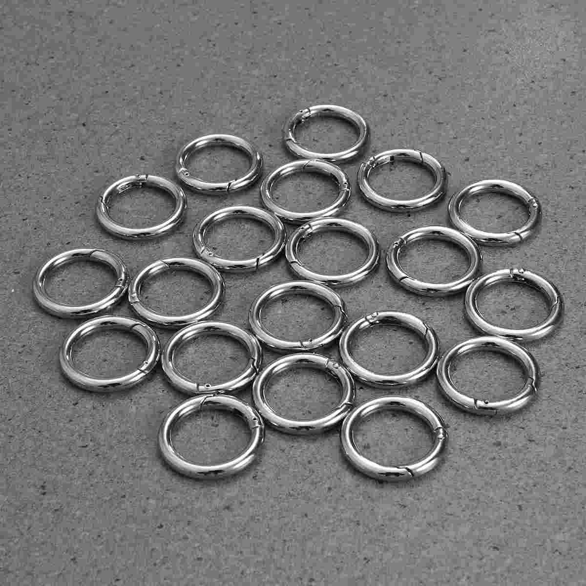 20 Pcs Zinc Alloy Open Jump Rings Split Key Ring Polished Plated Spring Rings Jewelry Making Findings 40x28MM (Silver)