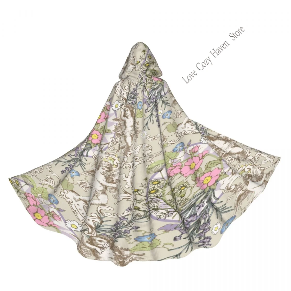 

Ангелы и цветы, средневековые костюмы для косплея, плащ с капюшоном, накидки, длинные халаты, куртки, пальто, карнавал