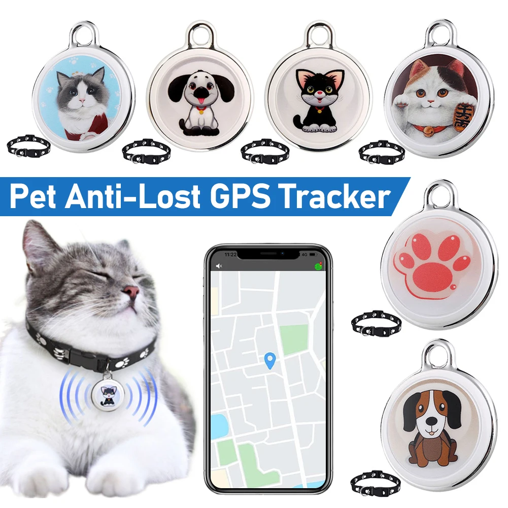 Gps Tracker For Cats Dogs Long Distance Smart Bluetooth Mini Waterproof Gps Tracker Collar For Pets Anti-Lost Android Ios Phone