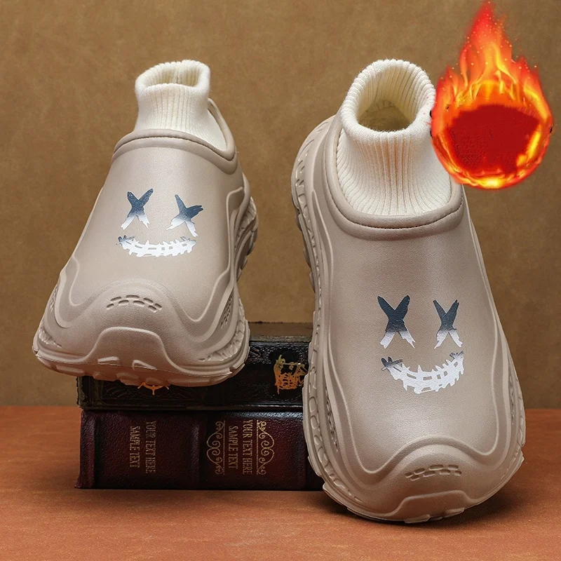 

Fleece-Lined, Warm, Closed-Back Cotton Shoes, Thickened, Suitable for Indoor and Outdoor Wear, Durable, Closed-Toe Slippers