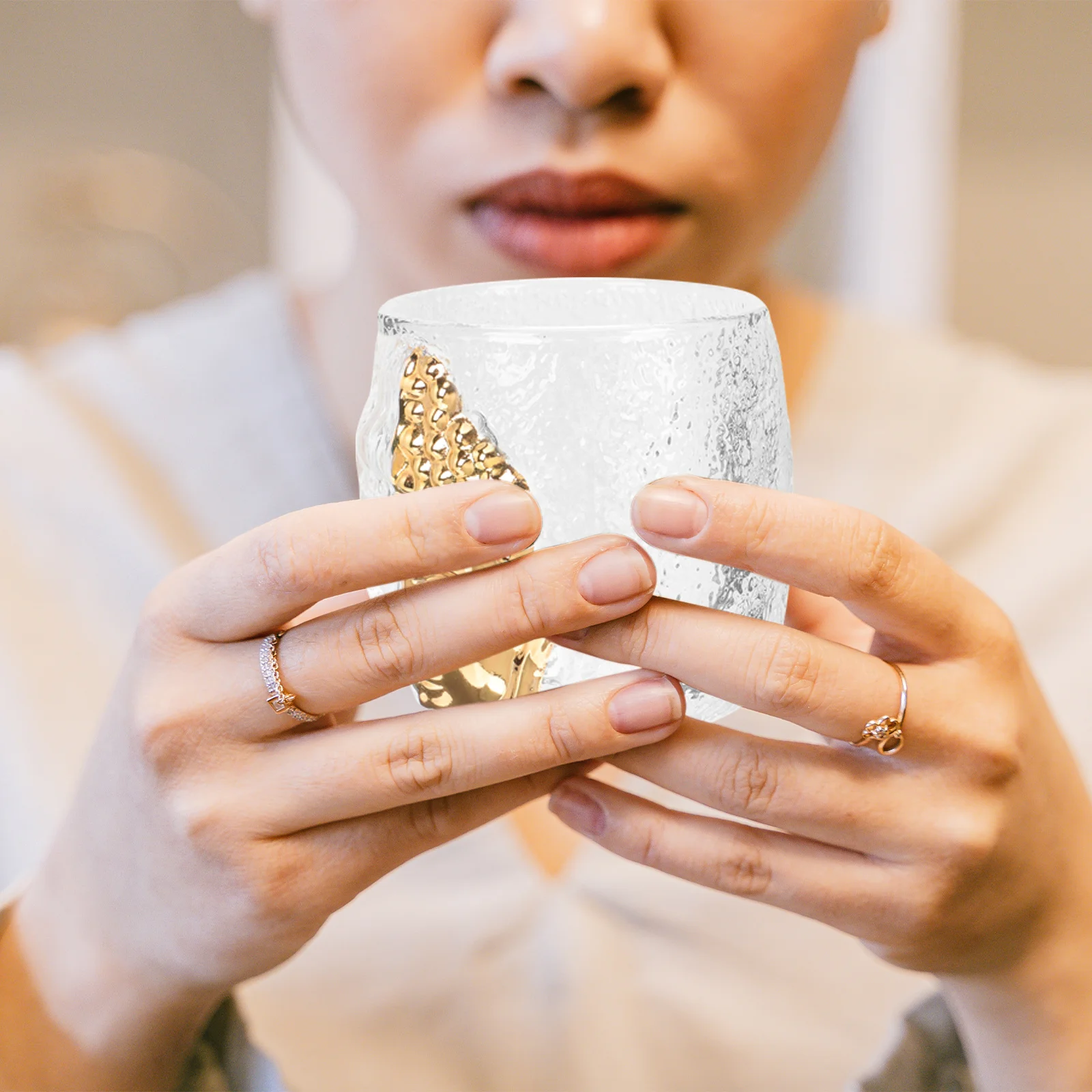 

Stylish Japanese Glass Tea Cup Double Walled Insulated Exquisite Pattern Design and Elegant Ideal for Wine Cocktails