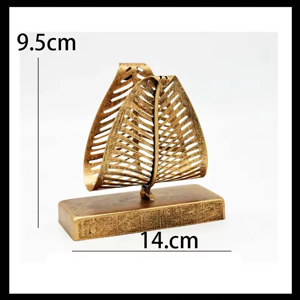 Creative Golden Leaf Tissue Holder American Pastoral Wrought Iron Simplicity Napkin Holder Restaurant Paper Towel Box Ornaments
