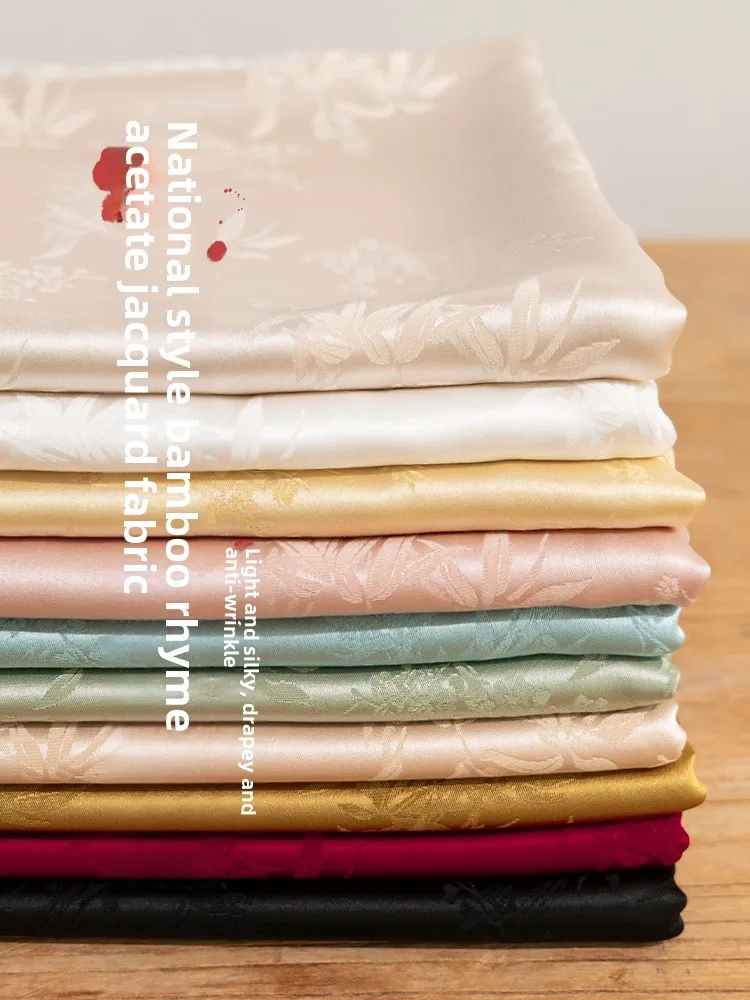 

Новый атлас с триацинетической кислотой в китайском стиле для шитья платьев своими руками, дизайнерская одежда, ткань на метр, материал