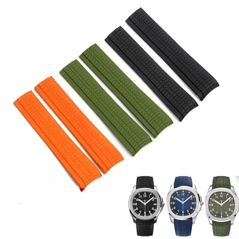 

21mm Silicone Watch Strap for Patek Philippe Aquanaut Series 5164/5167 Waterproof Anti-Dust Rubber Watchband Bracelet SteelClasp