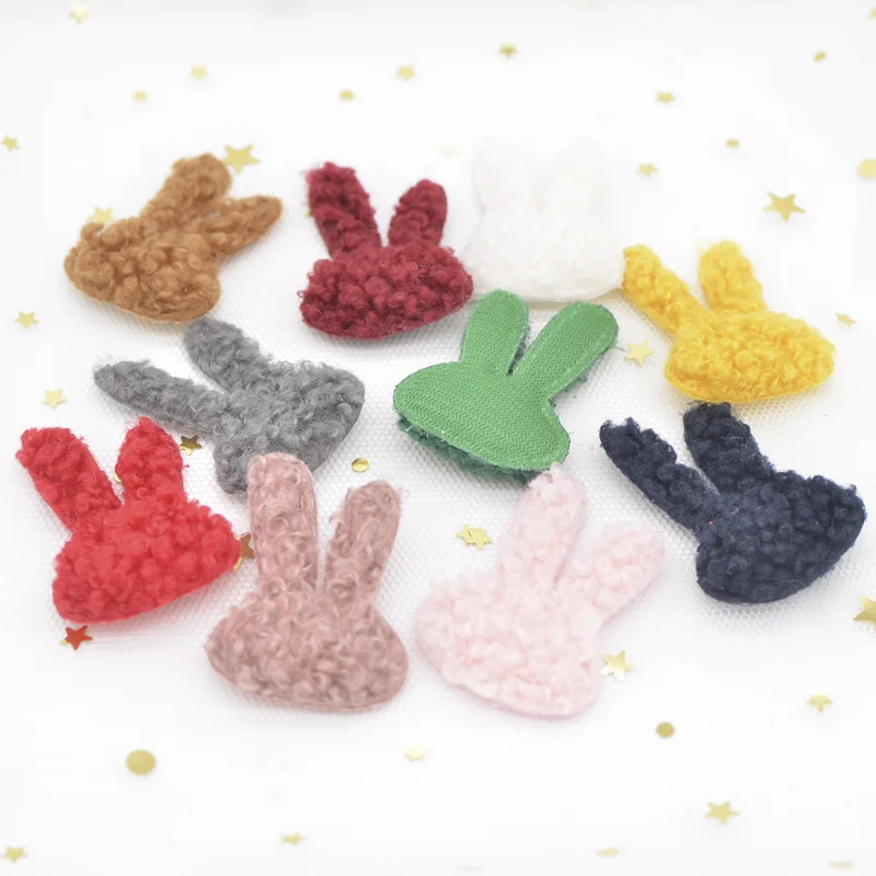 20Pcs Soft Teddy Plush Padded Patches Kawaii Rabbit Applique for DIY Clothes, Hat, Bag, Woolen Gloves, Socks Sewing Ornament