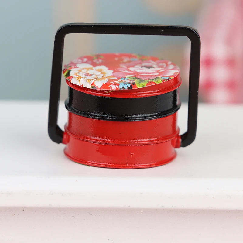 1:12 Poppenhuis Miniatuur Lunchbox Simulatie Plastic Opbergdoos Mini Verse Houddoos Voedsel Speelgoed Model Keuken Servies Decor