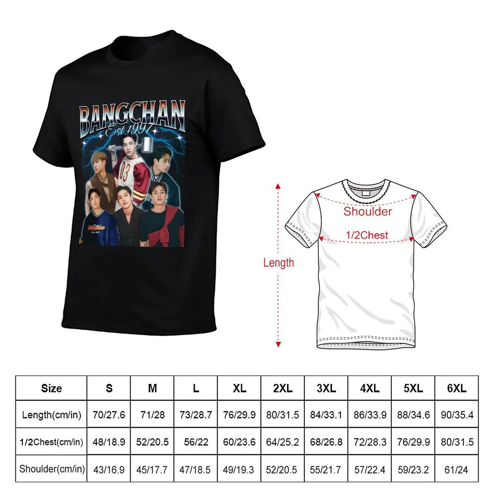 Bangchan 90s T-Shirt tees anime stuff mens designer t shirt