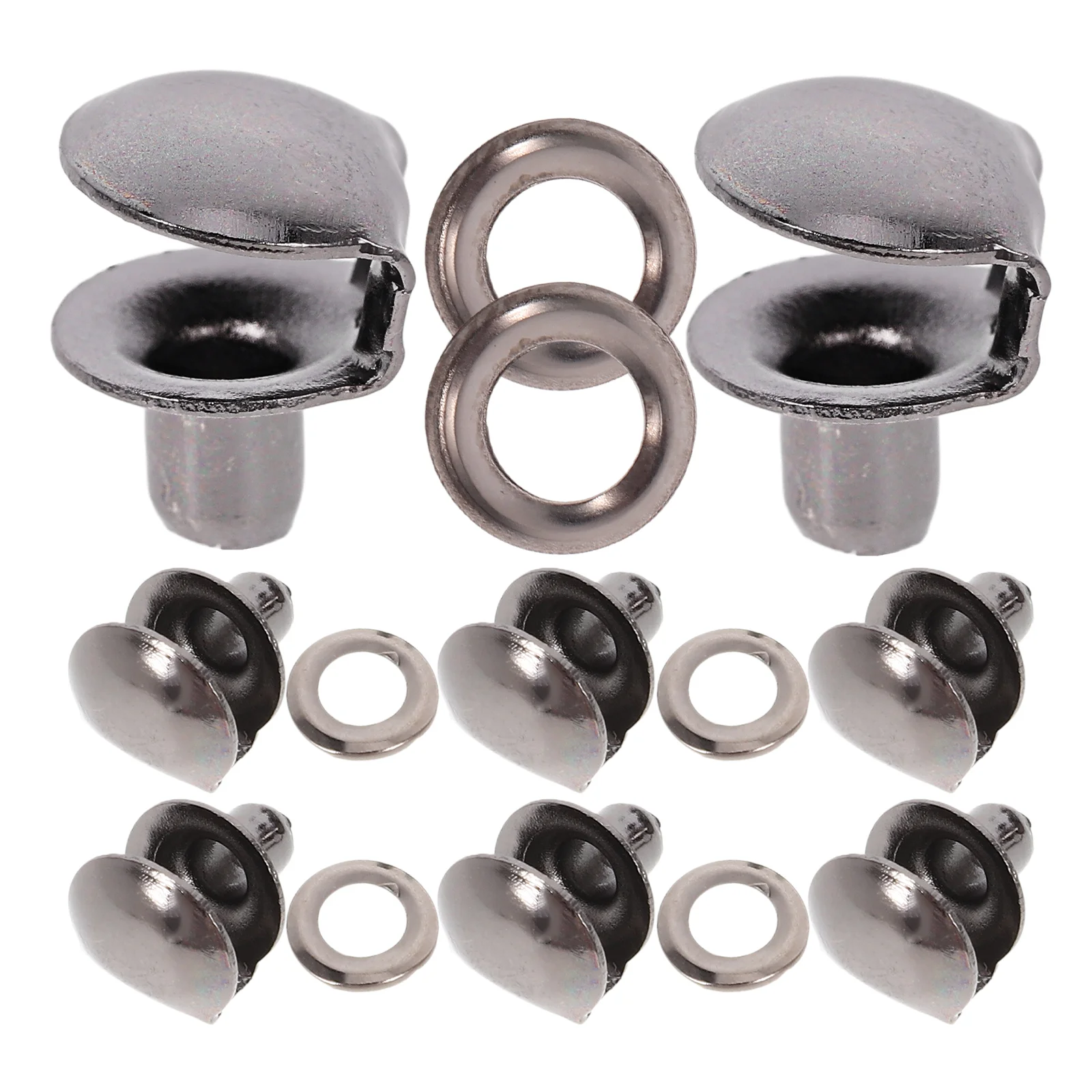 

10 Pcs Silver 10mm Large Tiger Bone Shoe Buckles for Hiking Boots Repair Kit Connectors Metal Hooks Boot Lace