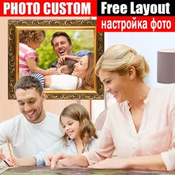 5D DIY Photo Custom Diamond Embroidery Full Crystal Diamond Painting Cross Stitch Diamond Mosaic Set for Parents Birthday Gift