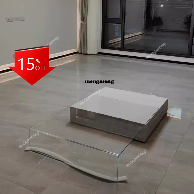 

C46Clear Transparent Coffee Table Minimalist Aesthetic Standing Creativity Coffee Table Waterpoor High End Mesas Bajas Furniture