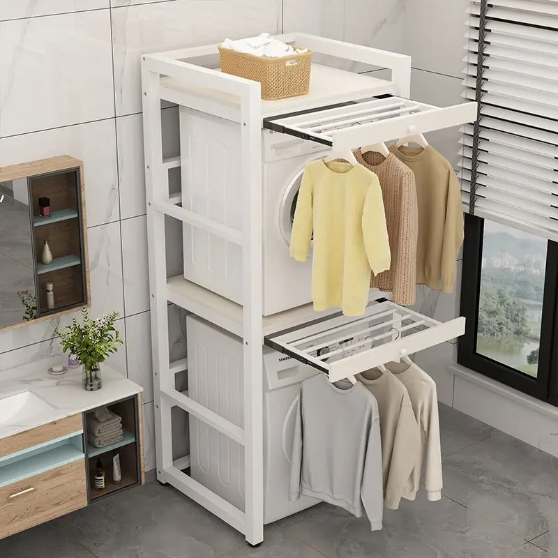 

Washing machine rack, bathroom double-layer washing machine rack, floor-to-ceiling washing machine rack