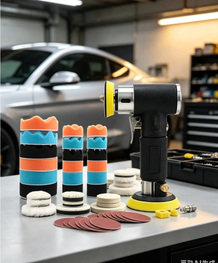 Mini Random Orbital Air Sander Kit High-speed 6 Mini Random Orbital Air Sander Kit High-speed