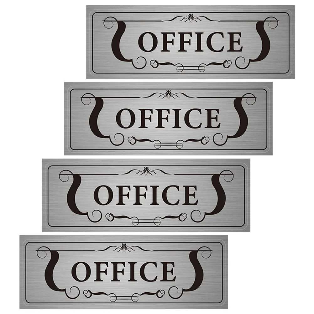 

4Pcs Office Door Signs PVC Stickers Removable Self Adhesive Decals for Business Room Windows Walls Business Door Hangers